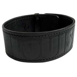 LOUIS VUITTON Black Leather Charm Bracelet